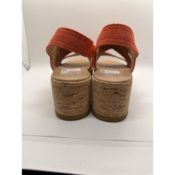 SOREL‎ Women's Size 7 CAMERON Signal Red Platform Slingback Strap Wedge Sandals - Picture 5 of 10